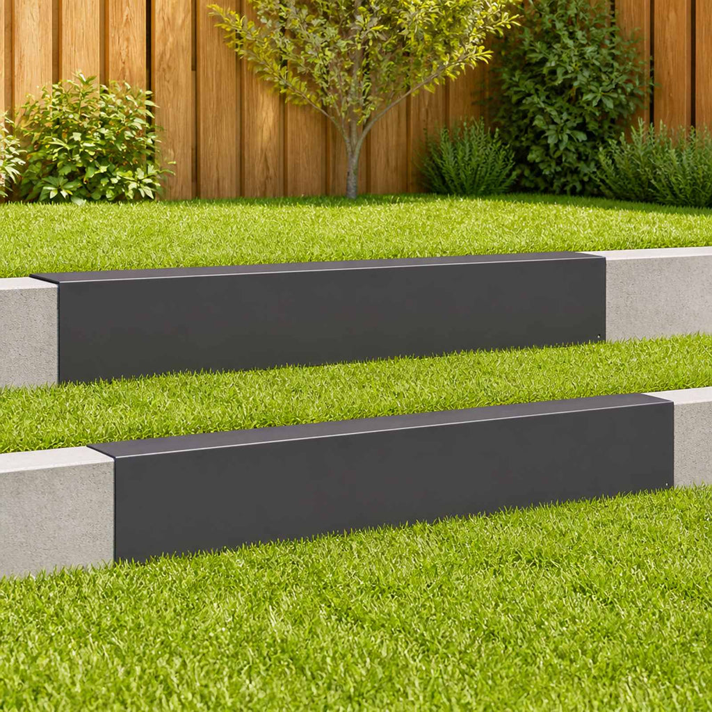 vidaXL Profil nakładkowy ogrodowy 2 szt. 100 x 6 x 15 cm Stal Czarny