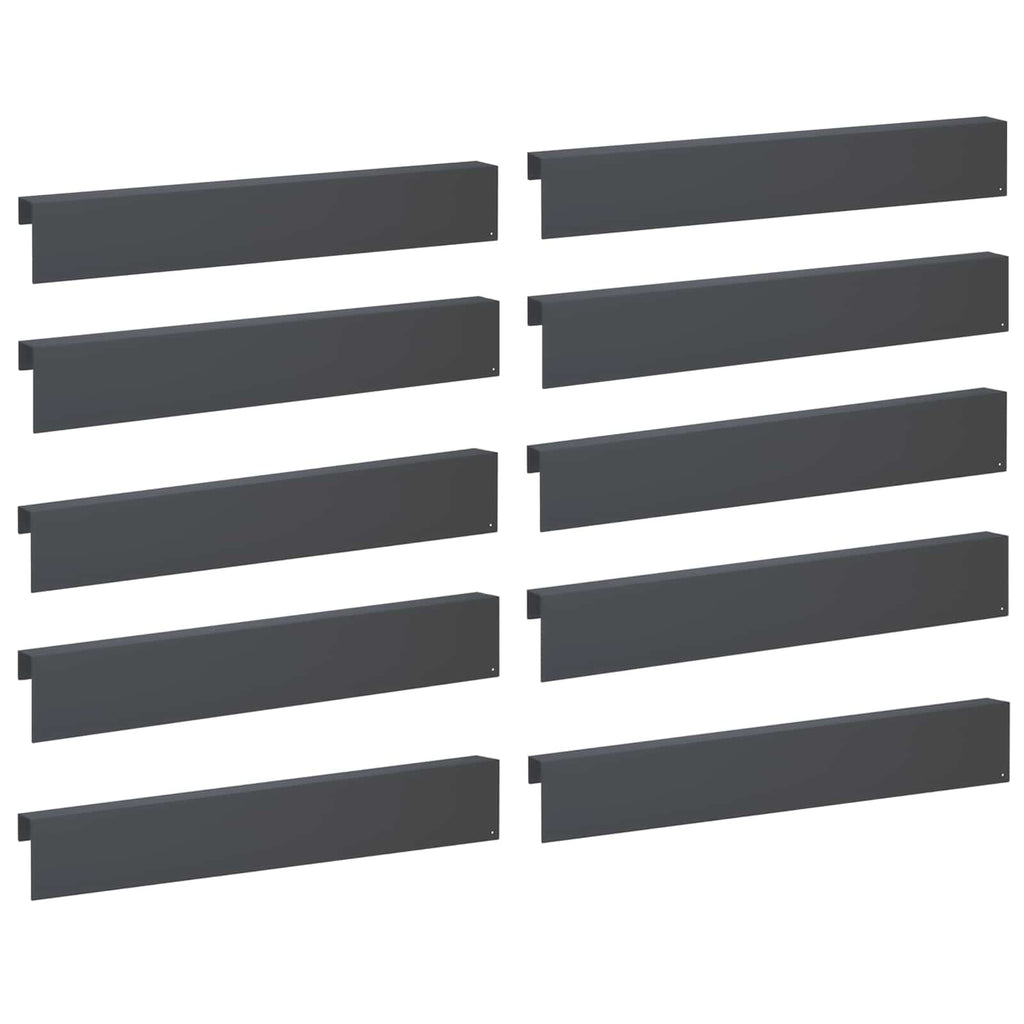 vidaXL Profil nakładkowy ogrodowy 10 szt. 100 x 6 x 15 cm Stal