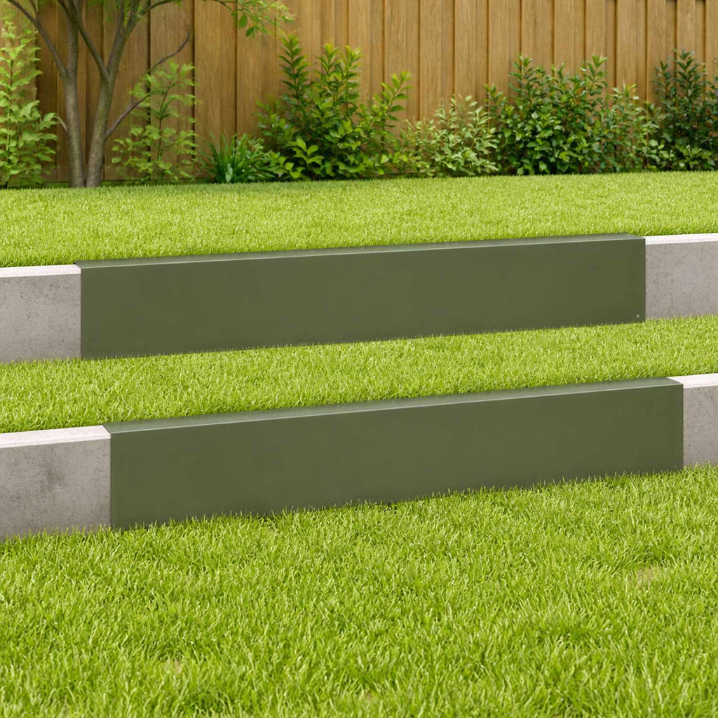 vidaXL Profil nakładkowy ogrodowy 2 szt. 100 x 6 x 15 cm Stal