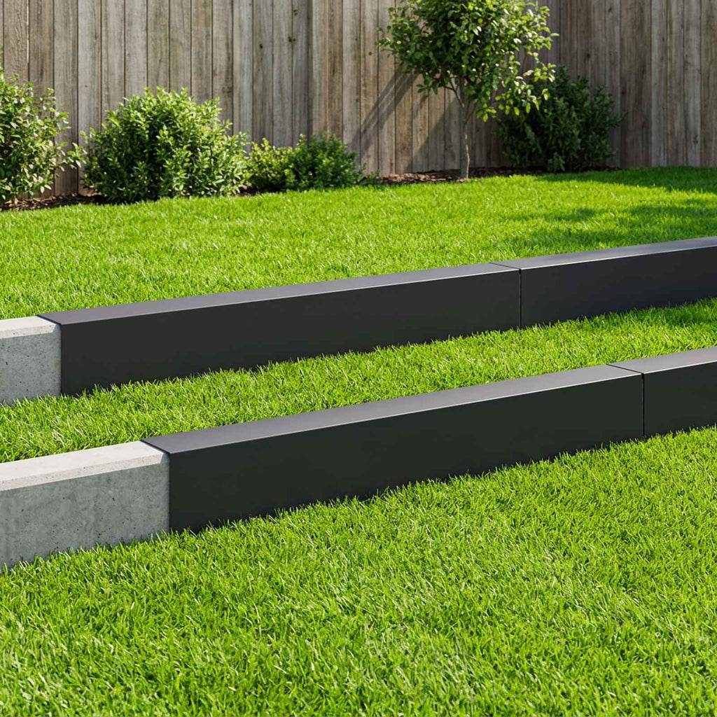 vidaXL Profil nakładkowy ogrodowy 10 szt. 100 x 15 x 15 cm Stal Czarny