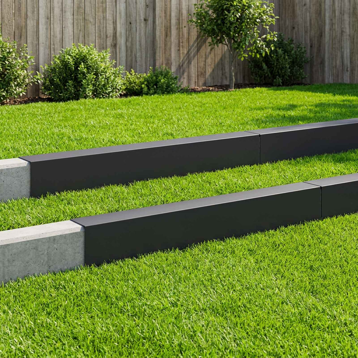 vidaXL Profil nakładkowy ogrodowy 10 szt. 100 x 15 x 15 cm Stal Czarny