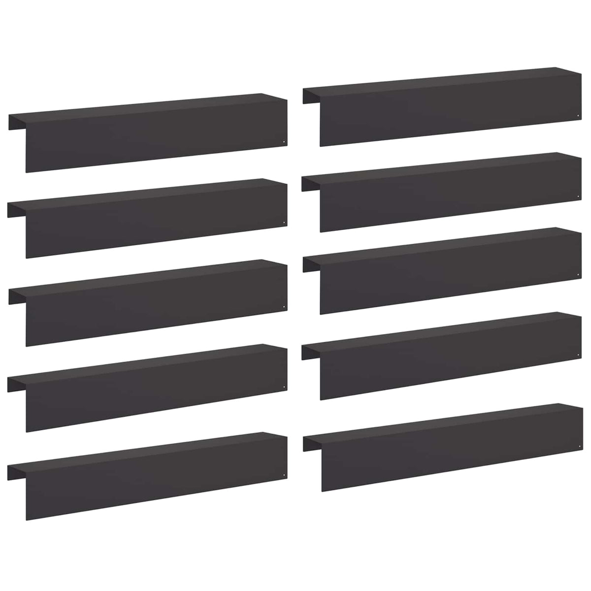 vidaXL Profil nakładkowy ogrodowy 10 szt. 100 x 15 x 15 cm Stal Czarny