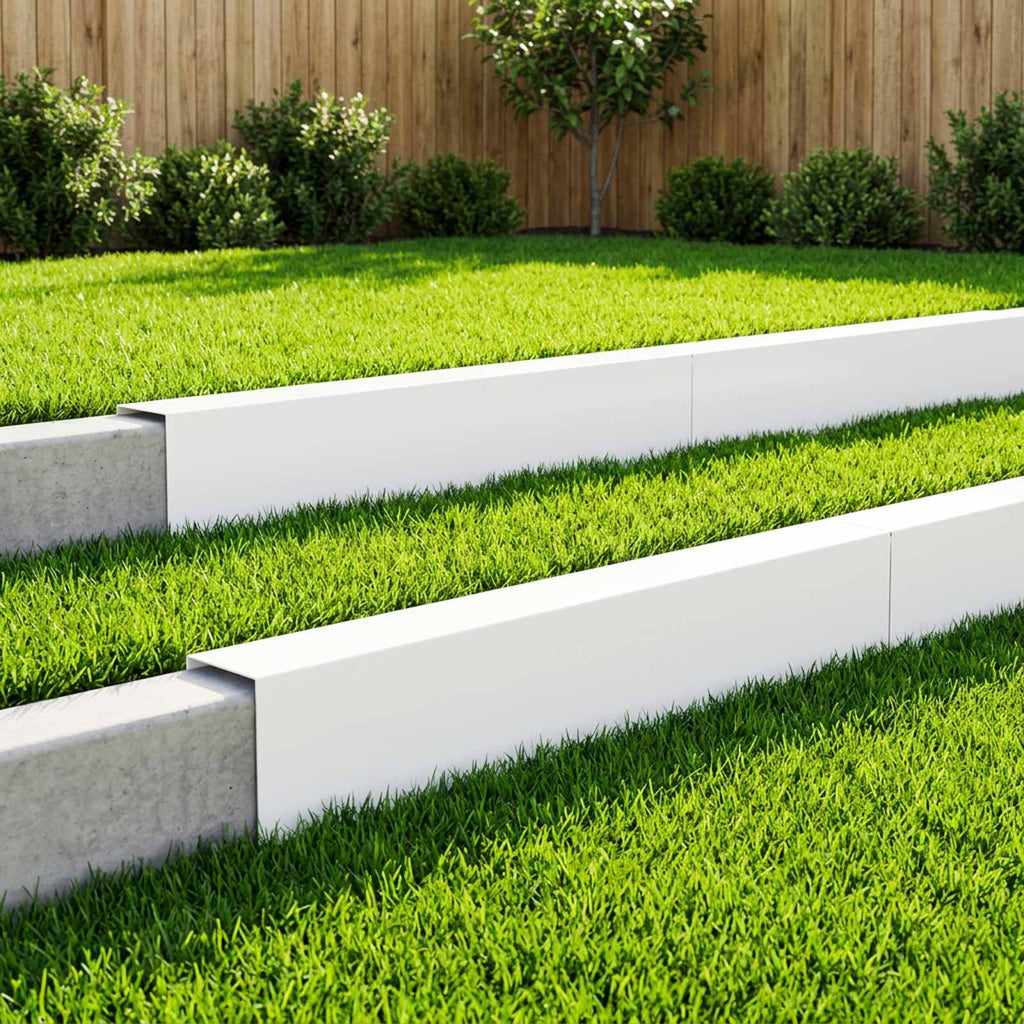 vidaXL Profil nakładkowy ogrodowy 10 szt. 100 x 15 x 15 cm Stal Biały
