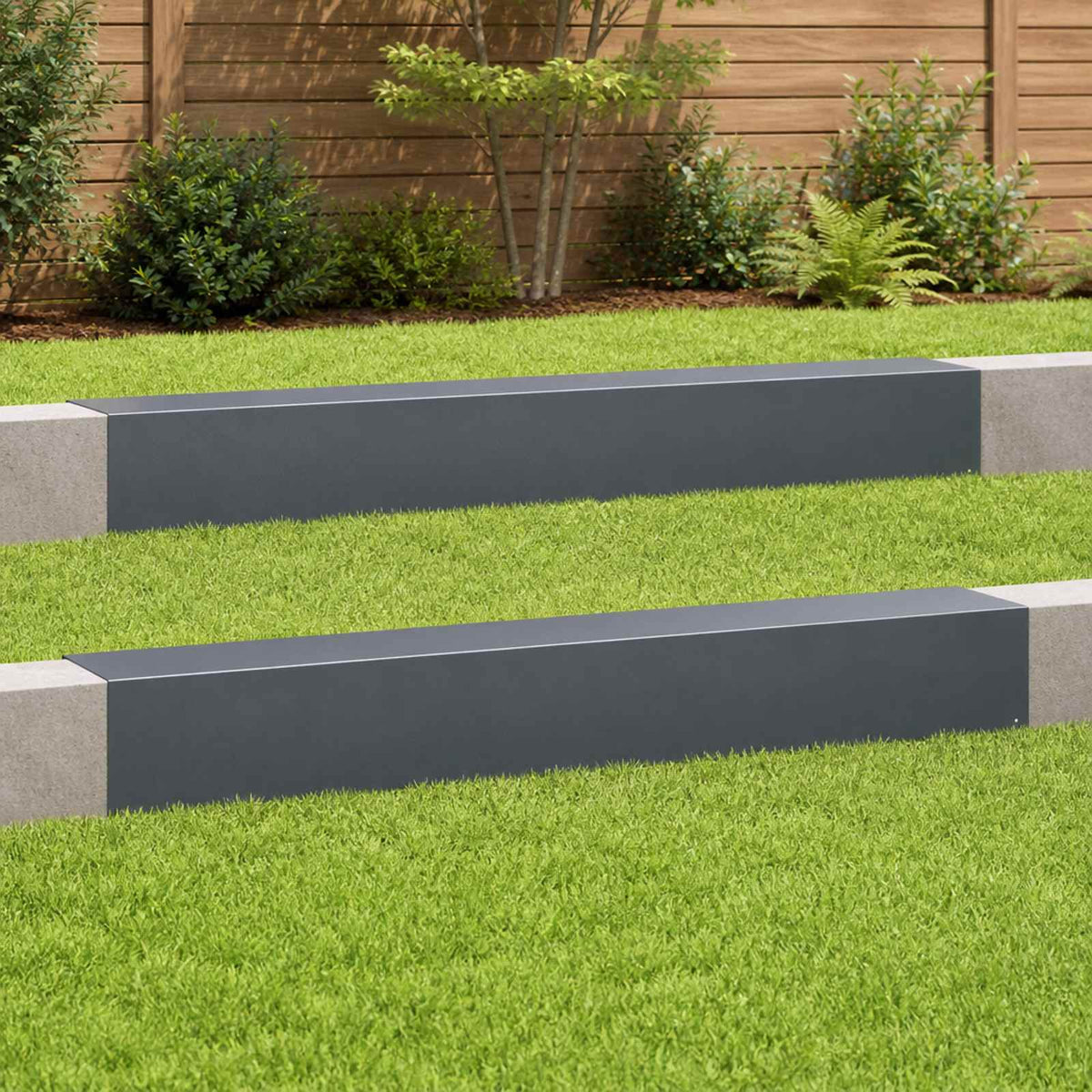 vidaXL Profil nakładkowy ogrodowy 2 szt. 100 x 15 x 15 cm Stal