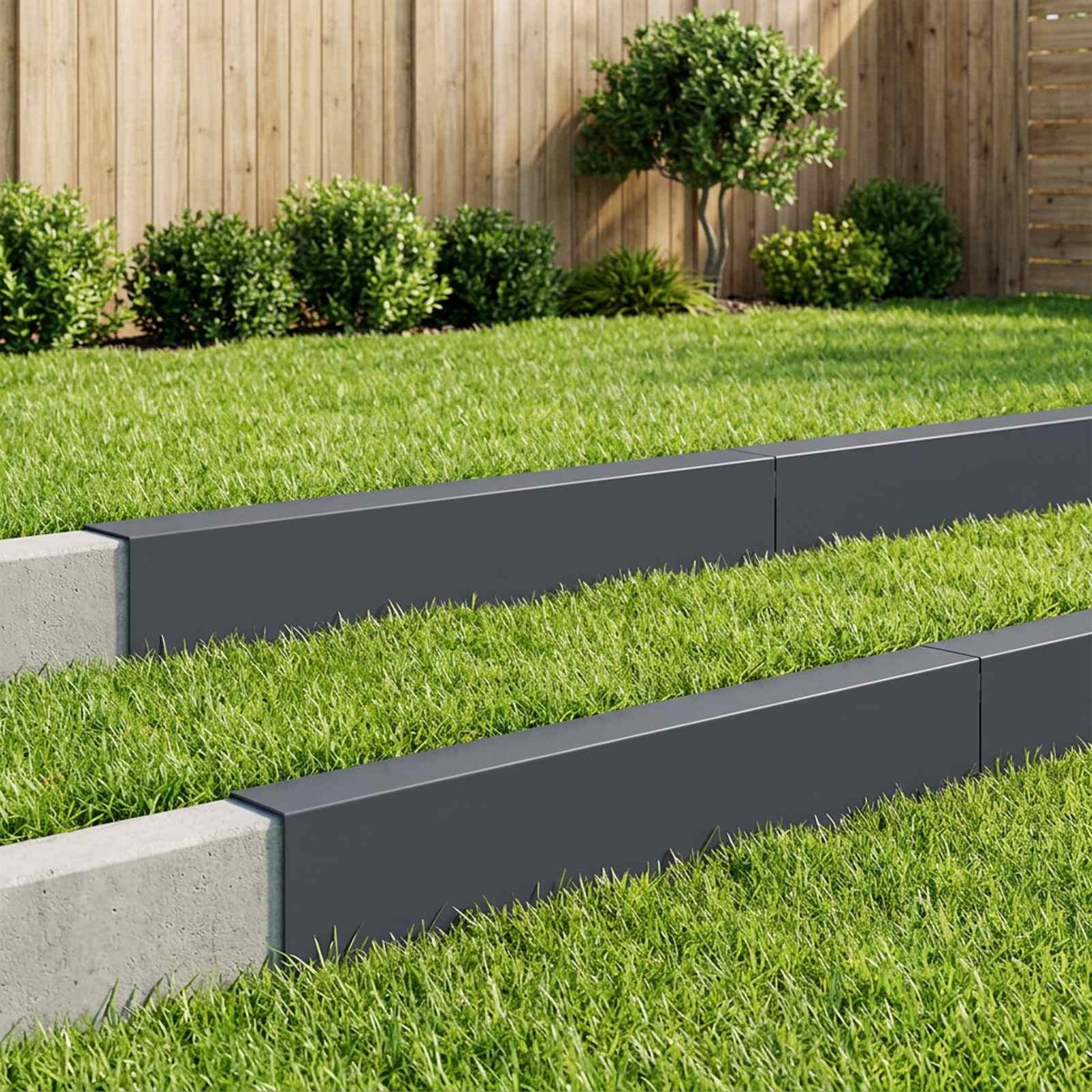 vidaXL Profil nakładkowy ogrodowy 10 szt. 100 x 15 x 15 cm Stal