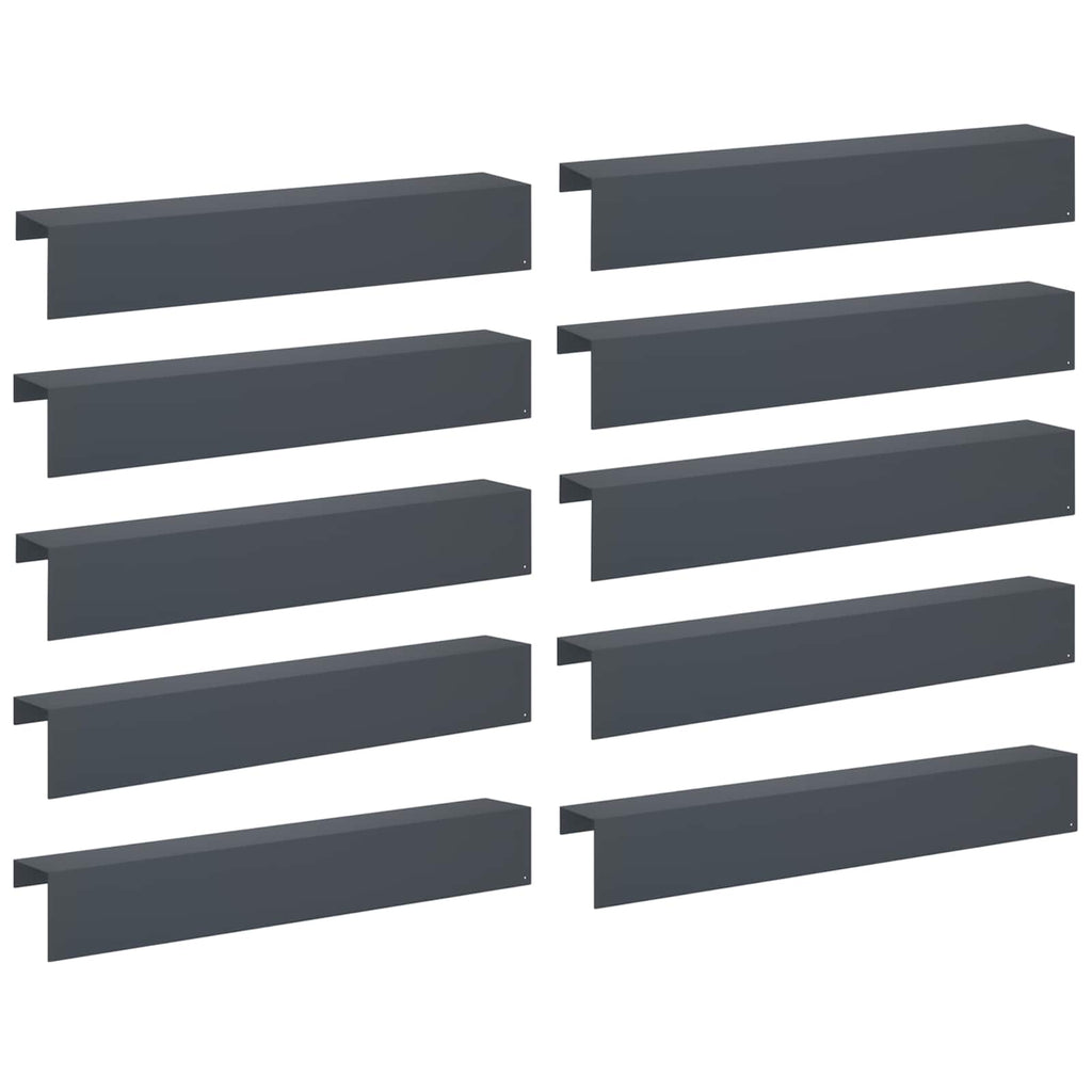 vidaXL Profil nakładkowy ogrodowy 10 szt. 100 x 15 x 15 cm Stal