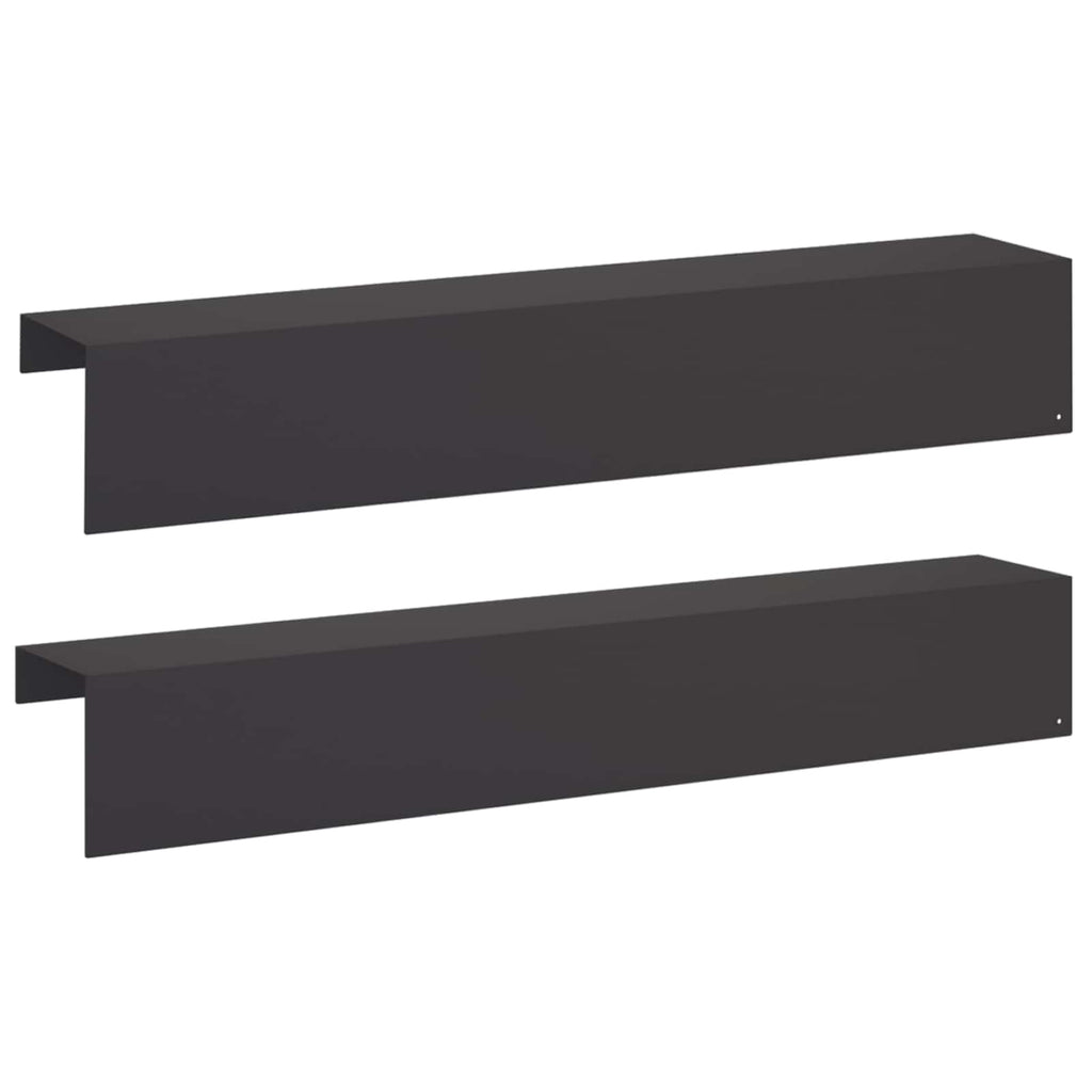 vidaXL Profil nakładkowy ogrodowy 2 szt. 100 x 20 x 15 cm Stal Czarny
