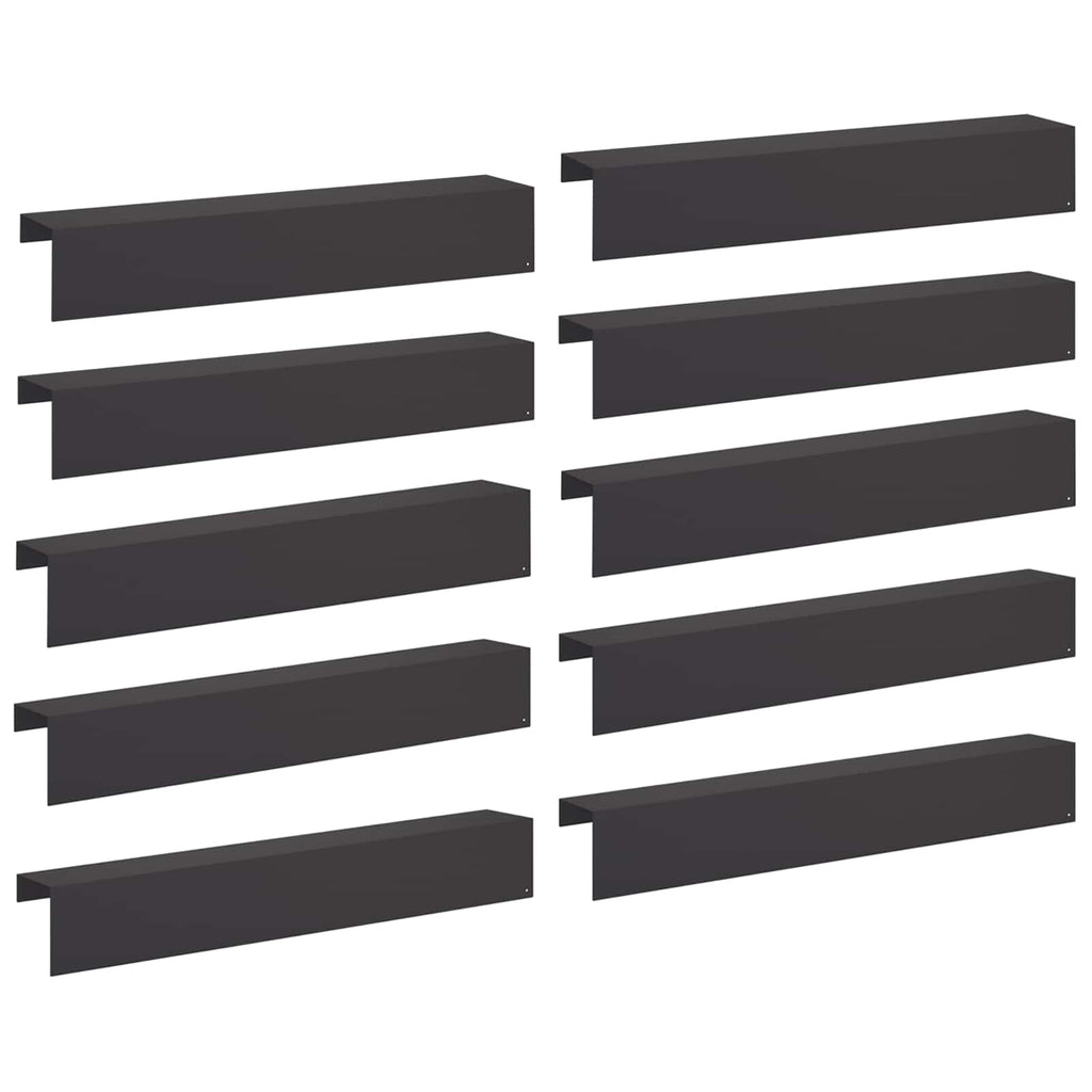 vidaXL Profil nakładkowy ogrodowy 10 szt. 100 x 20 x 15 cm Stal Czarny
