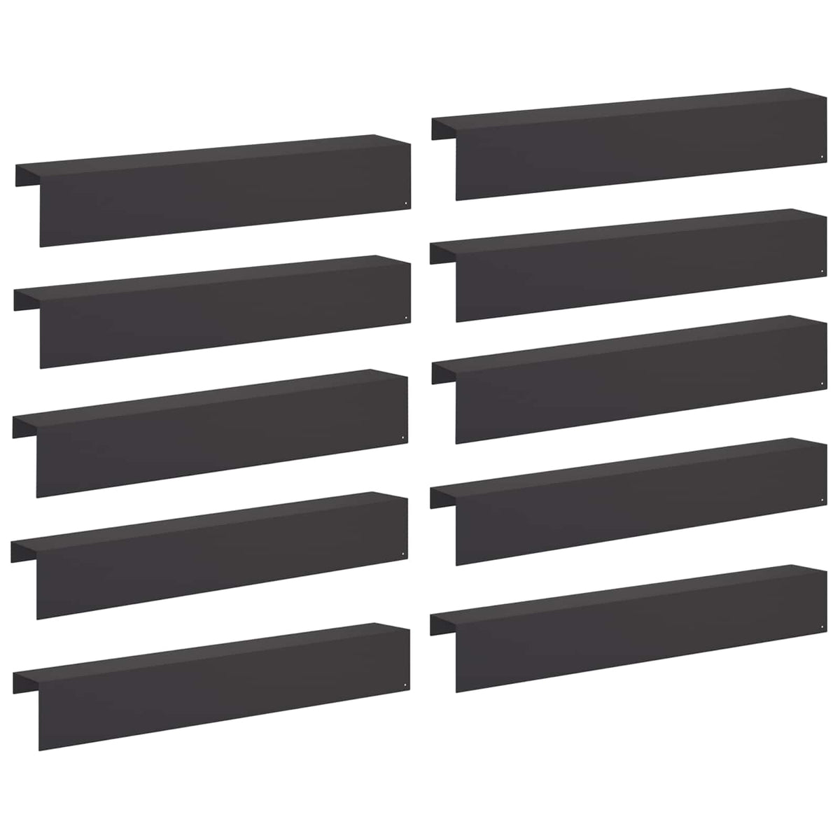 vidaXL Profil nakładkowy ogrodowy 10 szt. 100 x 20 x 15 cm Stal Czarny