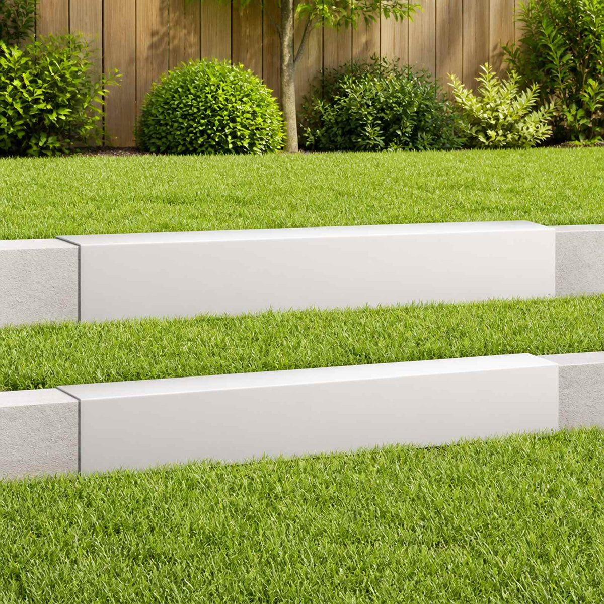 vidaXL Profil nakładkowy ogrodowy 2 szt. 100 x 20 x 15 cm Stal Biały