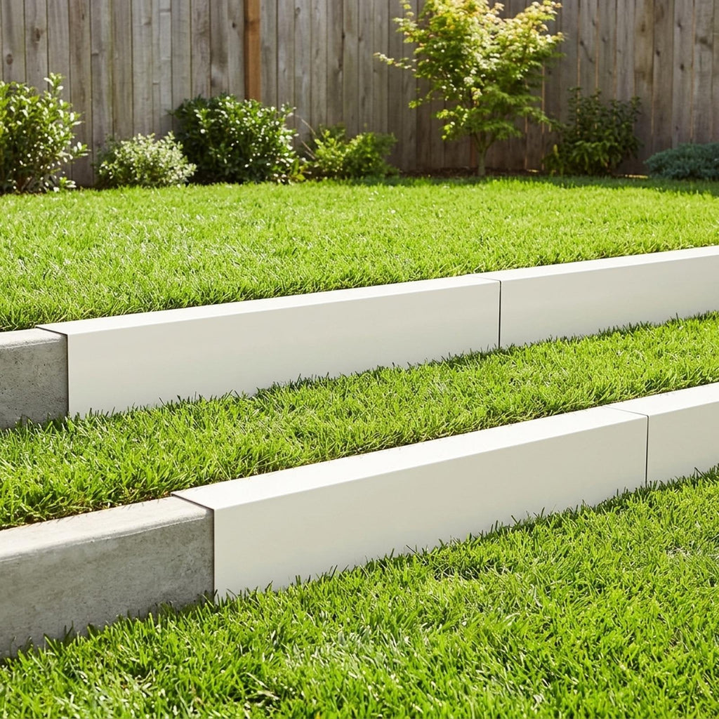 vidaXL Profil nakładkowy ogrodowy 10 szt. 100 x 20 x 15 cm Stal Biały