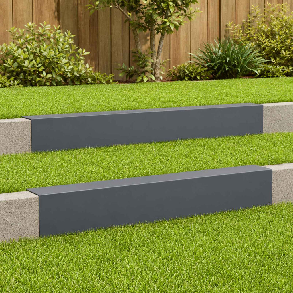 vidaXL Profil nakładkowy ogrodowy 2 szt. 100 x 20 x 15 cm Stal