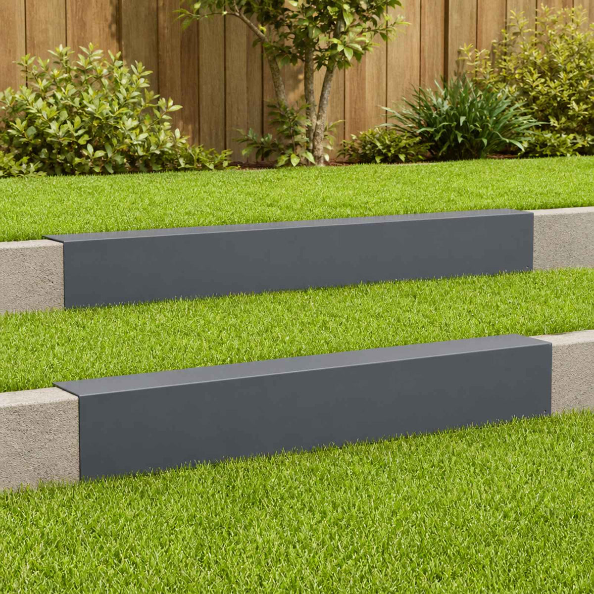 vidaXL Profil nakładkowy ogrodowy 2 szt. 100 x 20 x 15 cm Stal