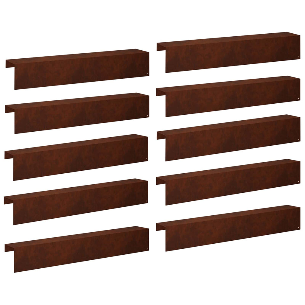 vidaXL Profil nakładkowy ogrodowy 10 szt. 100 x 20 x 15 cm