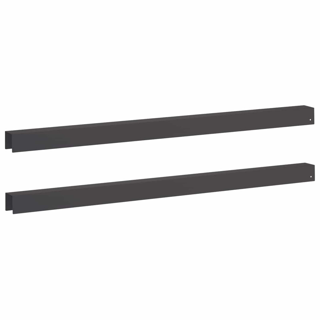 vidaXL Profil nakładkowy ogrodowy 2 szt. 100 x 5 x 5 cm Stal Czarny