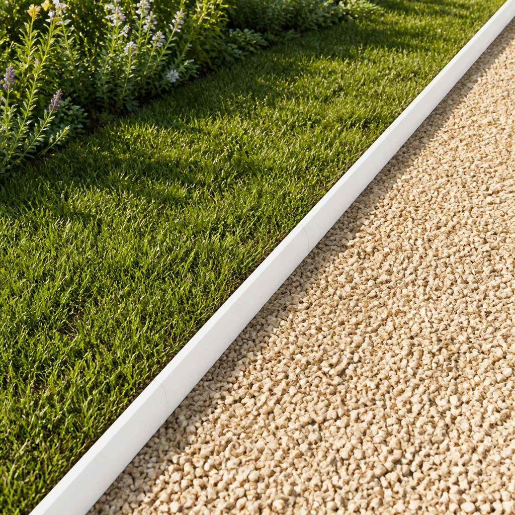 vidaXL Profil nakładkowy ogrodowy 20 szt. 100 x 5 x 5 cm Stal Biały