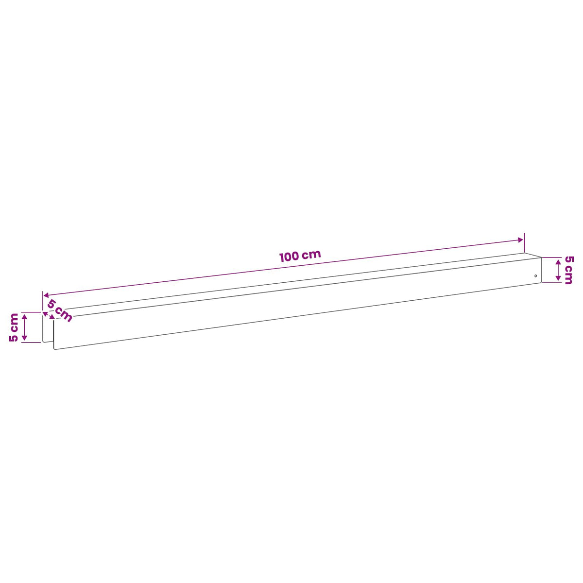 vidaXL Profil nakładkowy ogrodowy 2 szt. 100 x 5 x 5 cm