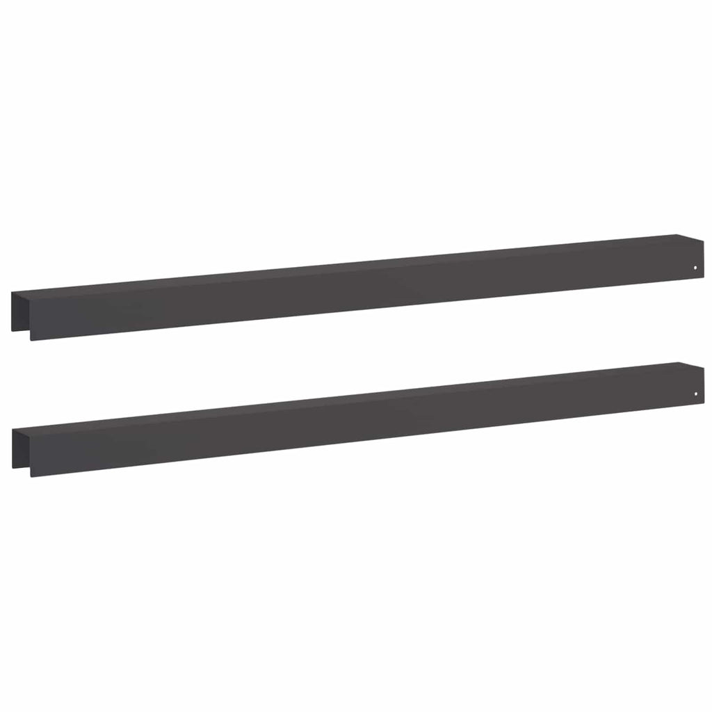 vidaXL Profil nakładkowy ogrodowy 2 szt. 100 x 6 x 5 cm Stal Czarny