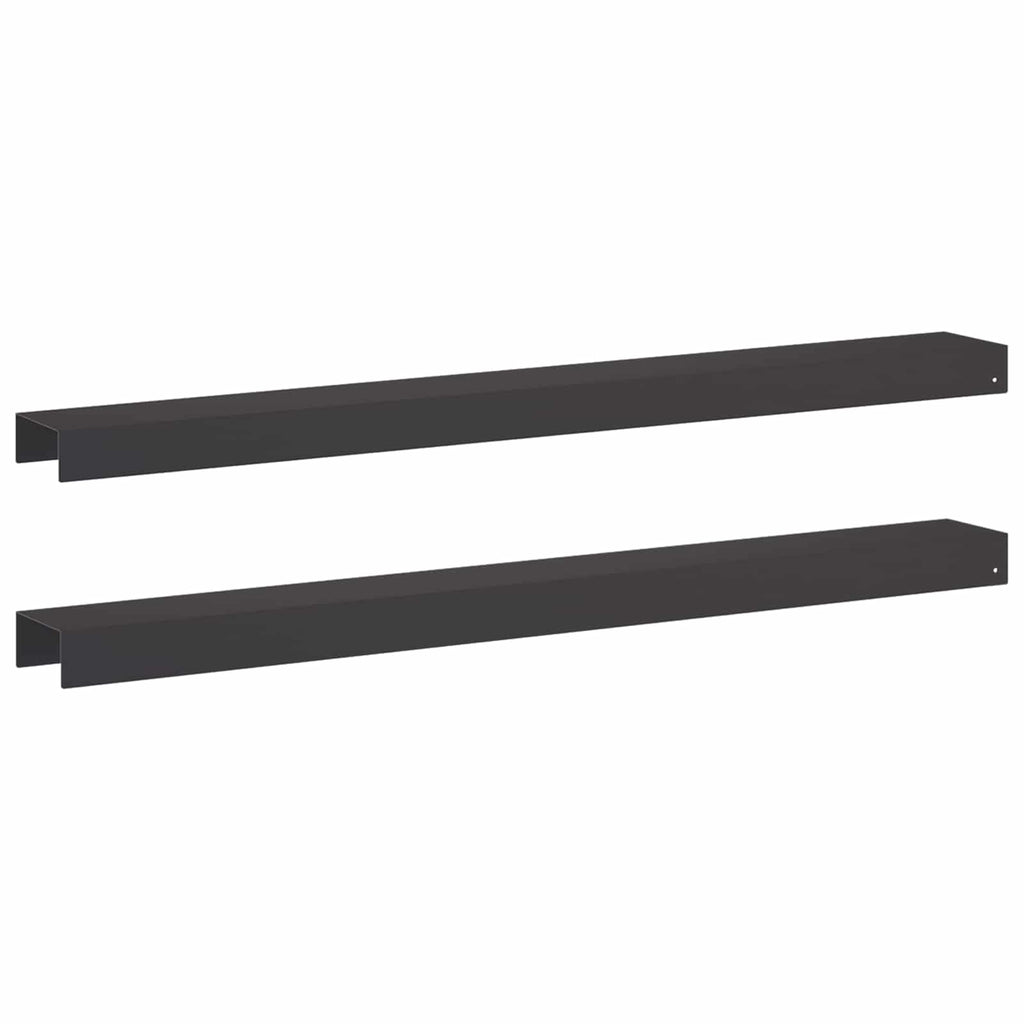 vidaXL Profil nakładkowy ogrodowy 2 szt. 100 x 10 x 5 cm Stal Czarny