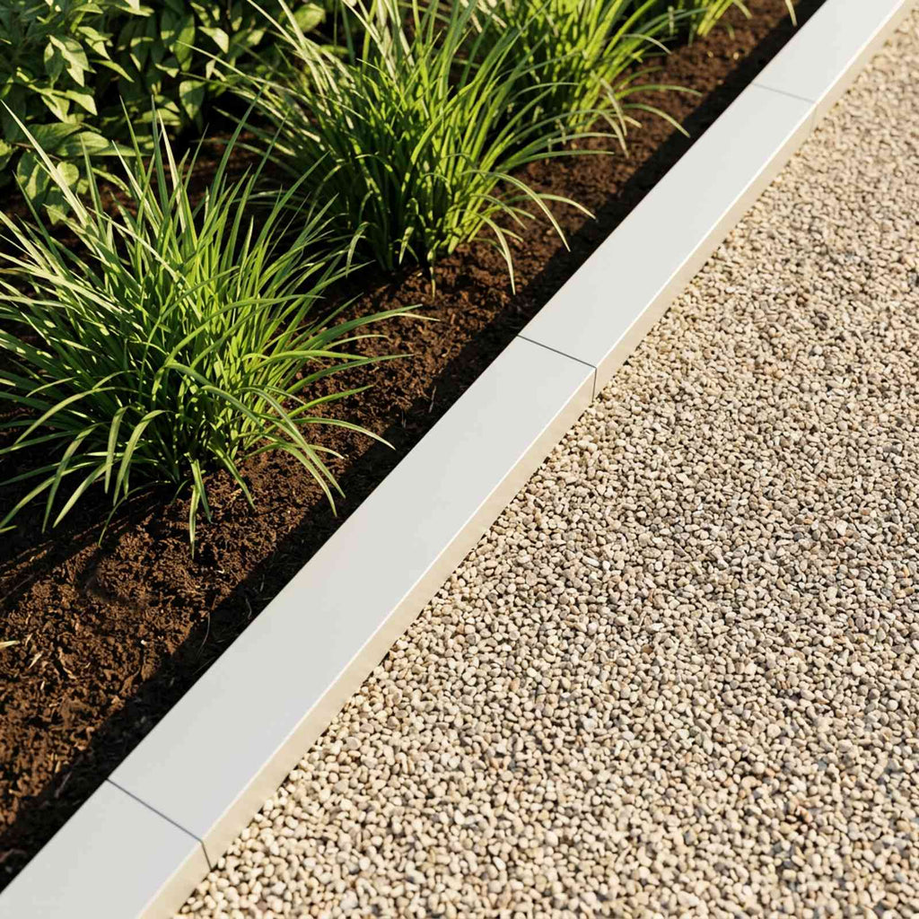 vidaXL Profil nakładkowy ogrodowy 10 szt. 100 x 10 x 5 cm Stal Biały