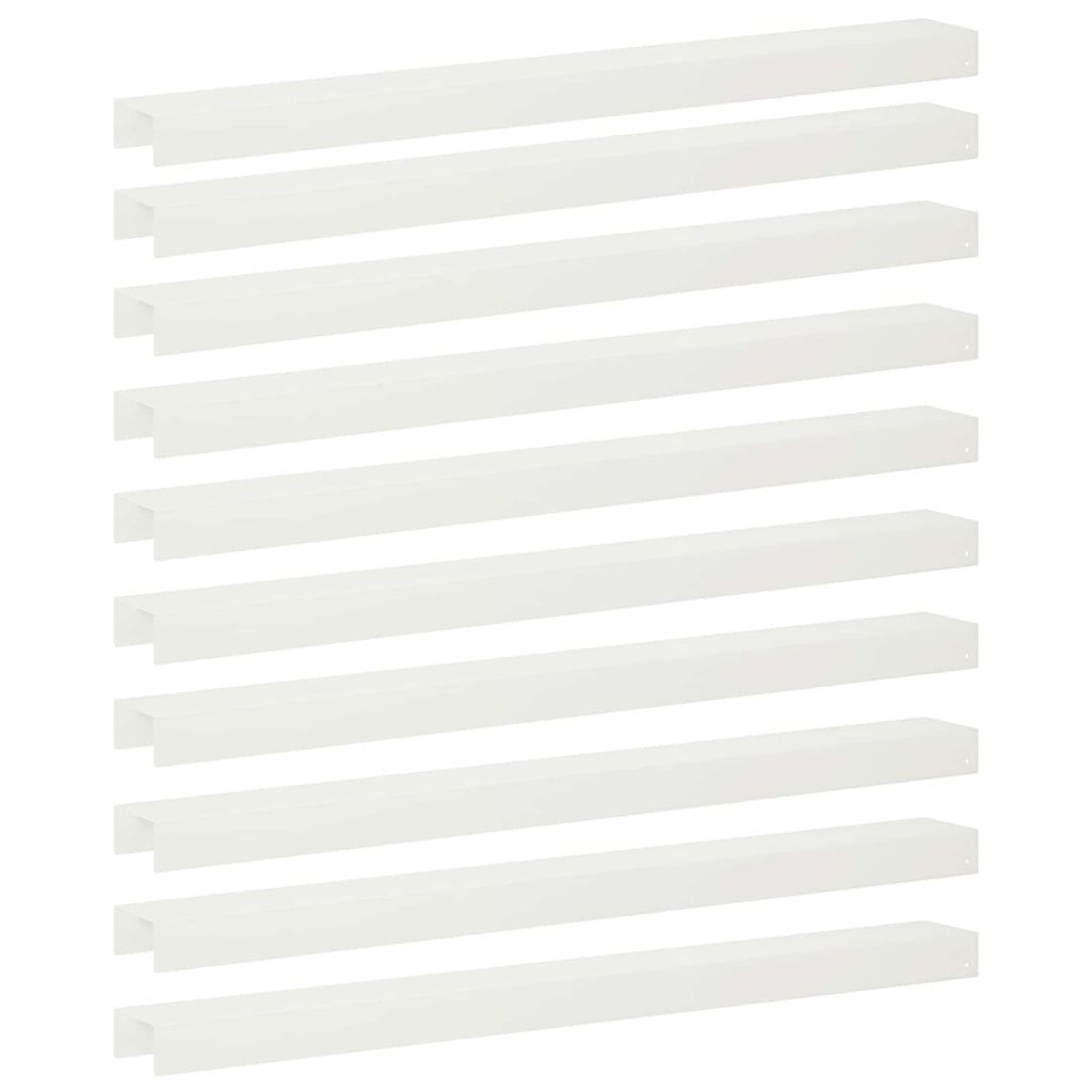 vidaXL Profil nakładkowy ogrodowy 10 szt. 100 x 10 x 5 cm Stal Biały