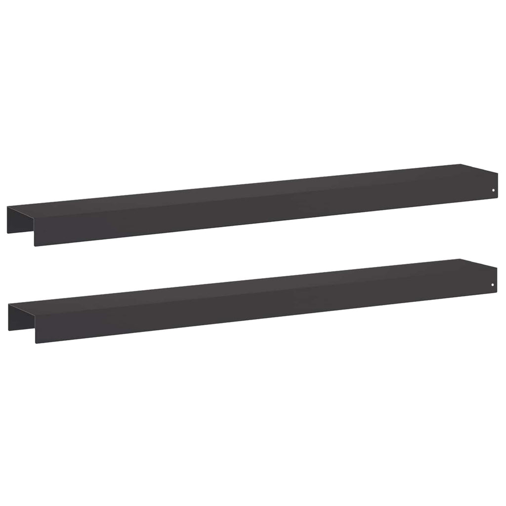 vidaXL Profil nakładkowy ogrodowy 2 szt. 100 x 15 x 5 cm Stal Czarny