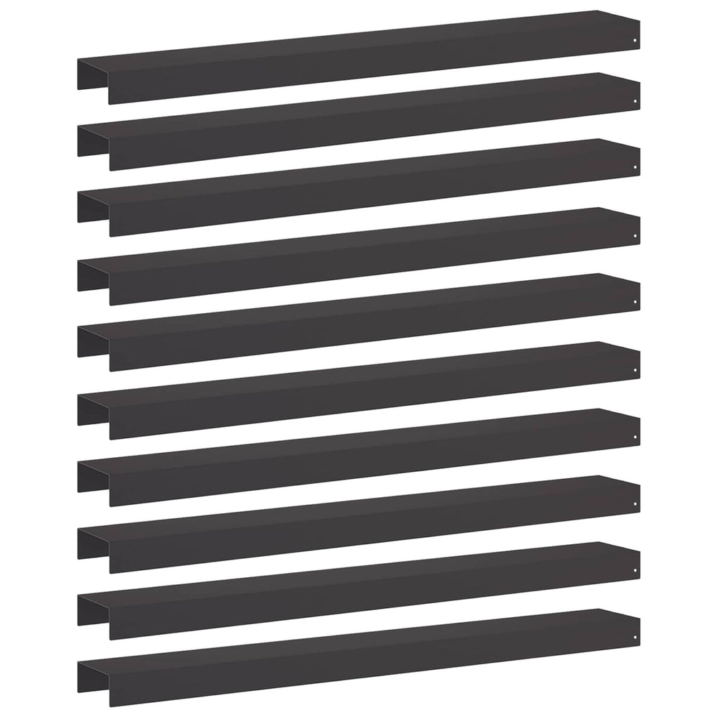 vidaXL Profil nakładkowy ogrodowy 10 szt. 100 x 15 x 5 cm Stal Czarny