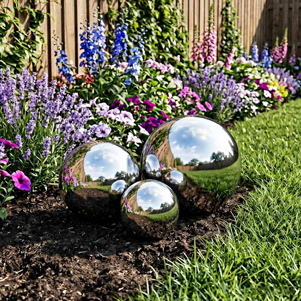 vidaXL Kula lustro 3 szt. Ø 20 cm srebrny Stal nierdzewna 201