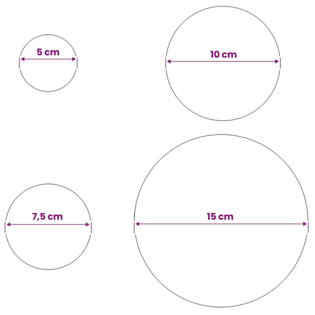 vidaXL Kula lustro 6 szt. Ø 15 cm srebrny Stal nierdzewna 201