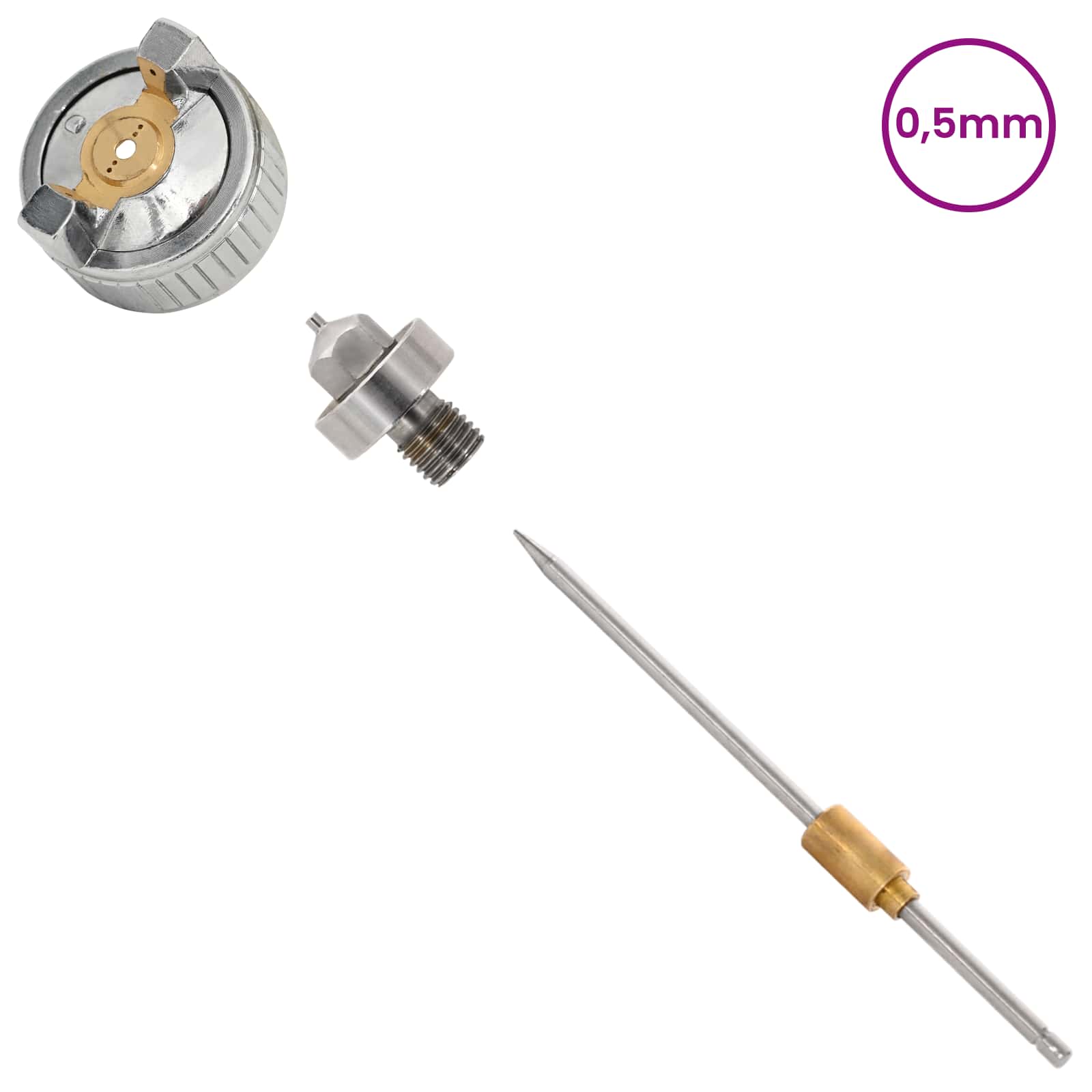 vidaXL Dysza do pistoletu natryskowego HVLP Dysza 0,8 mm srebrny