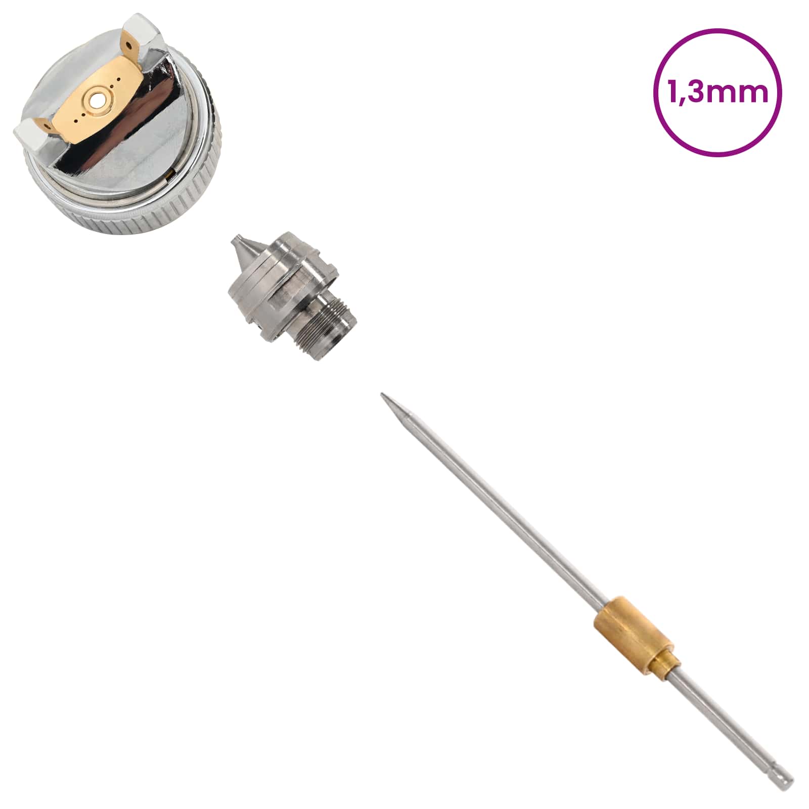 vidaXL Dysza do pistoletu natryskowego HVLP Dysza 1,3 mm srebrny