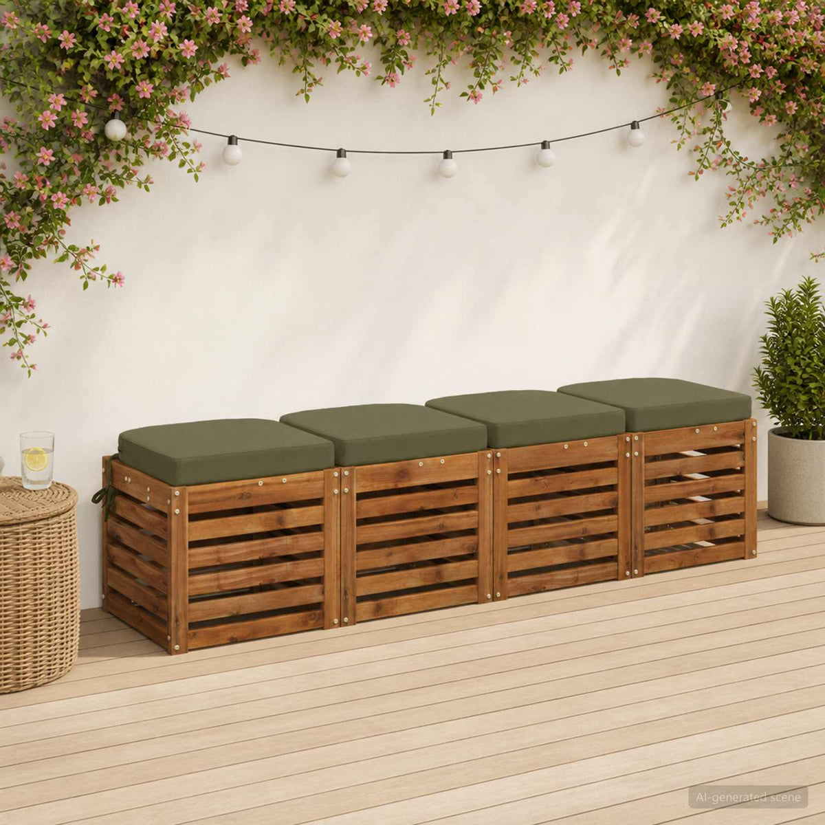 vidaXL Poduszki siedzeniowe 4-częściowe SOEST 4 pcs 100% poliester