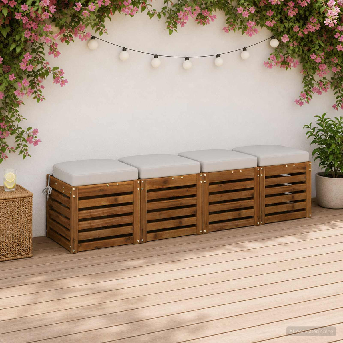 vidaXL Poduszki siedzeniowe 4-częściowe SOEST 4 pcs 100% poliester