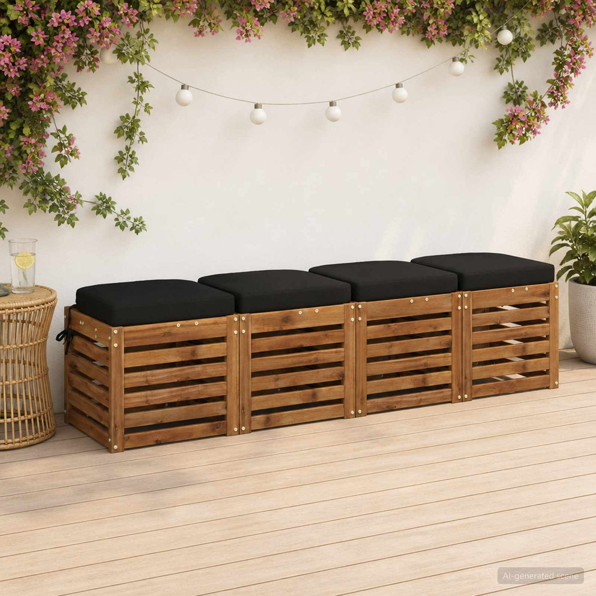 vidaXL Poduszki siedzeniowe 4-częściowe SOEST 4 pcs 100% poliester