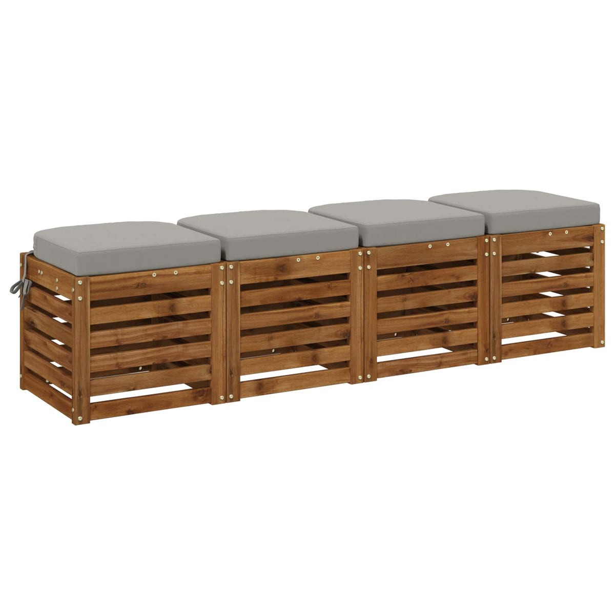 vidaXL Poduszki siedzące 4-częściowe SOEST 4 pcs 100% poliester Szary