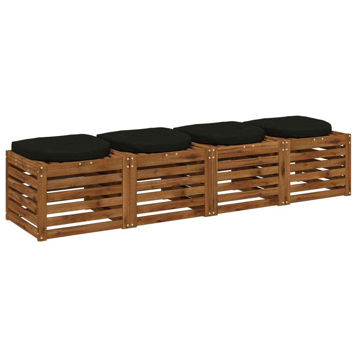 vidaXL Poduszki siedzące 4-częściowe 4 szt. 100% poliester Czarny