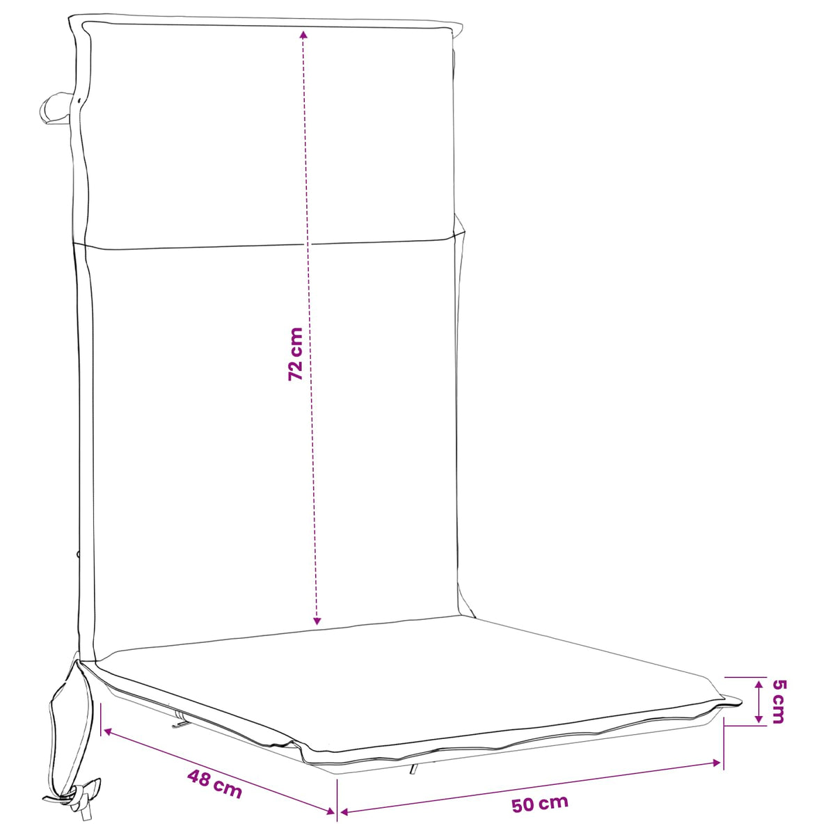 vidaXL Poduszka na krzesło z wysokim oparciem GEMERT 2 szt.