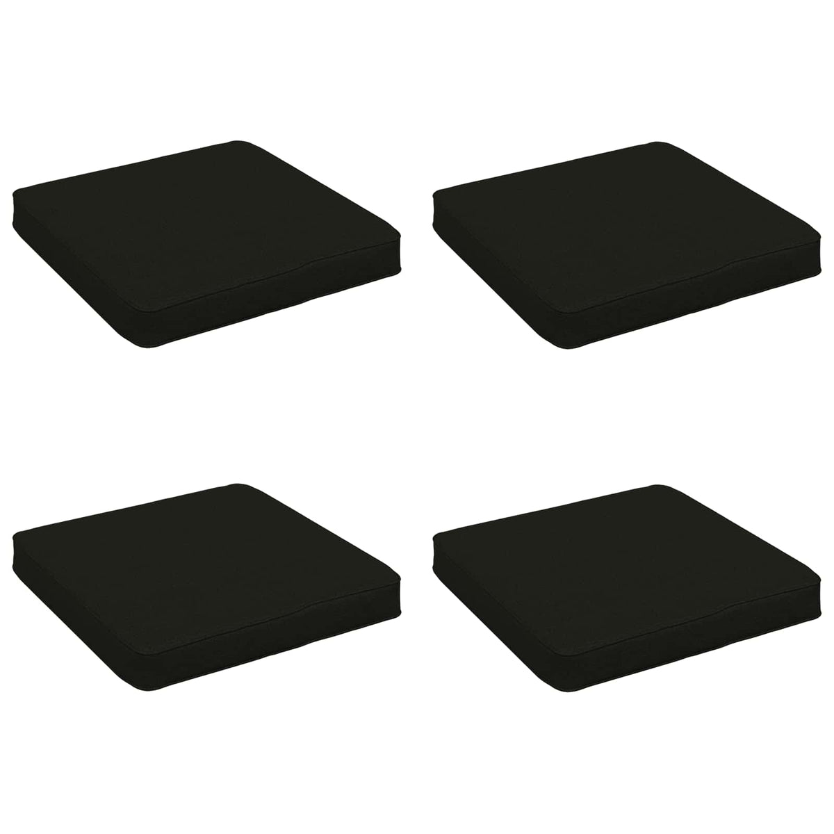 vidaXL Poduszki siedzące 4-częściowe VUGHT 4 pcs 100% poliester Czarny
