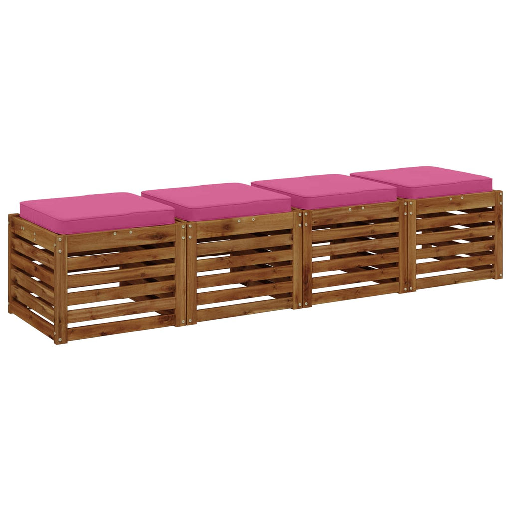 vidaXL Poduszki siedzące 4-częściowe VUGHT 4 pcs 100% poliester różowy