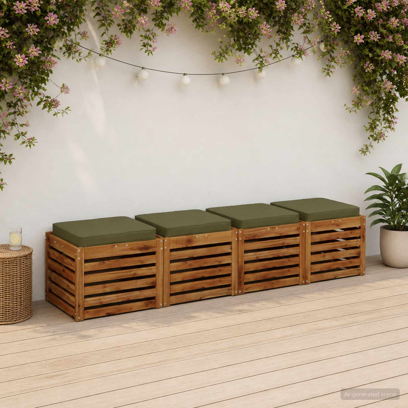 vidaXL Poduszki siedzące 4-częściowe VUGHT 4 pcs 100% poliester