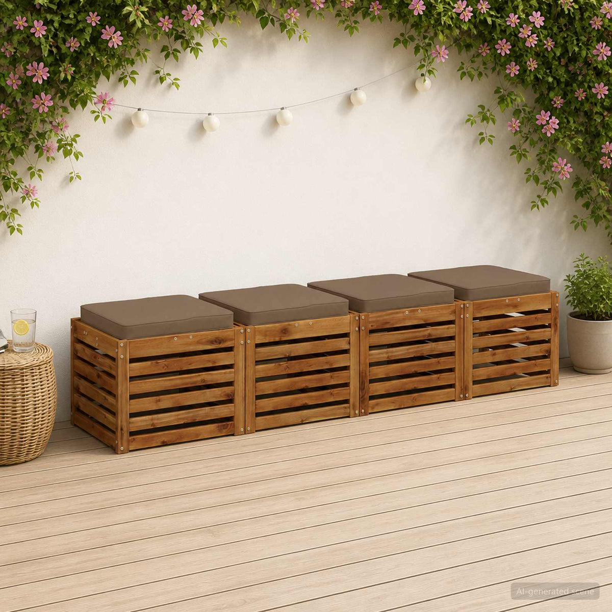 vidaXL Poduszki siedzące 4-częściowe VUGHT 4 pcs 100% poliester