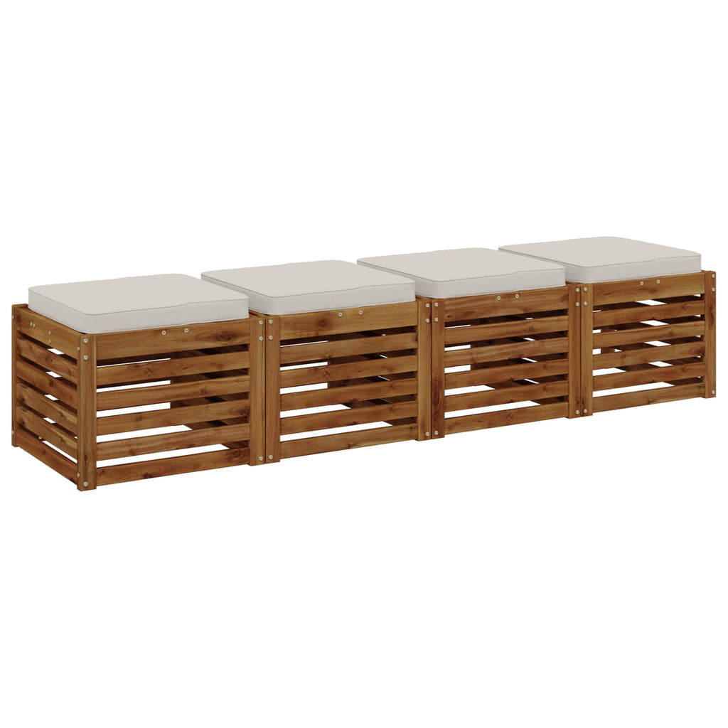 vidaXL Poduszki siedzące 4-częściowe VUGHT 4 pcs 100% poliester Biały