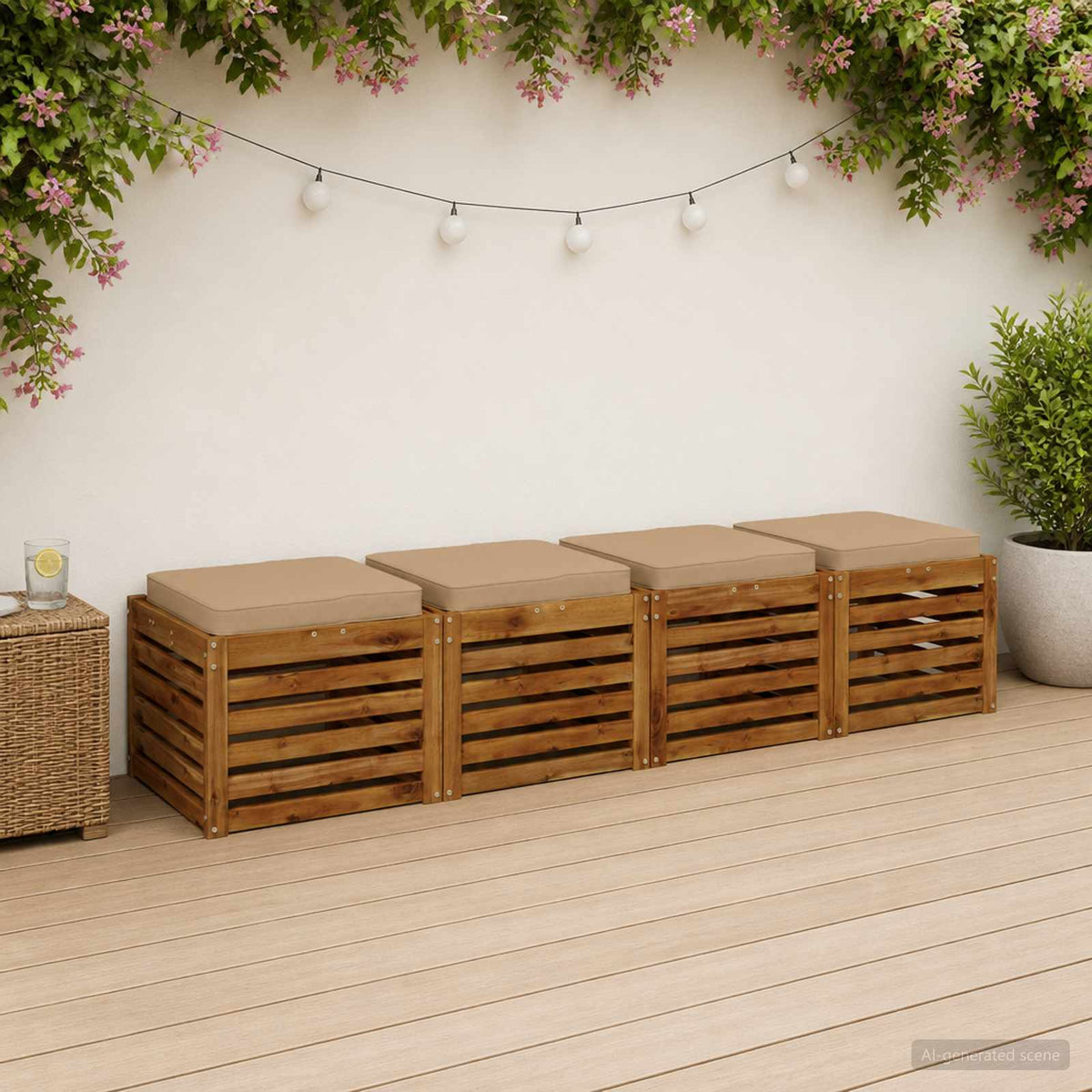 vidaXL Poduszki siedzące 4-częściowe VUGHT 4 pcs 100% poliester