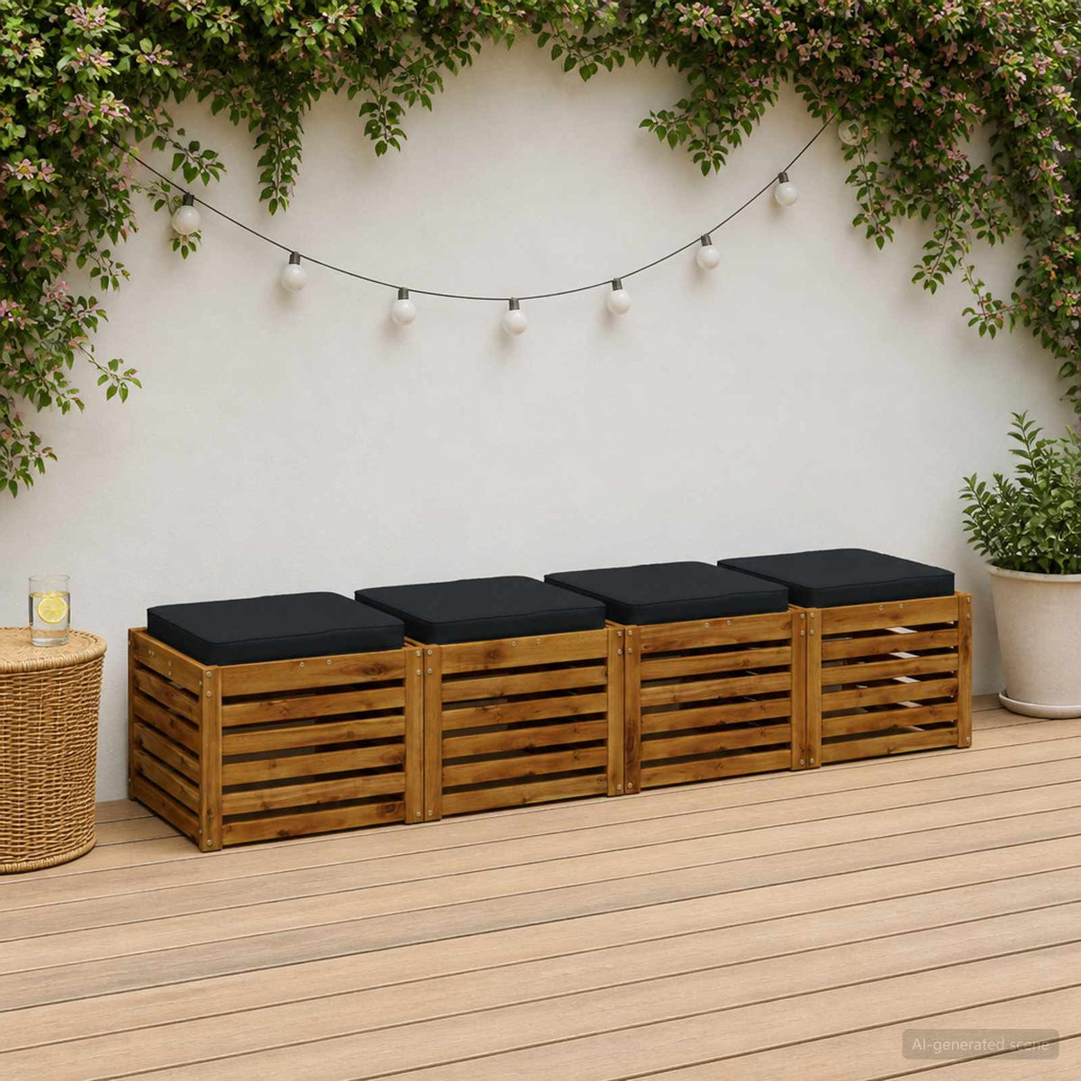 vidaXL Poduszki siedzące 4-częściowe VUGHT 4 pcs 100% poliester