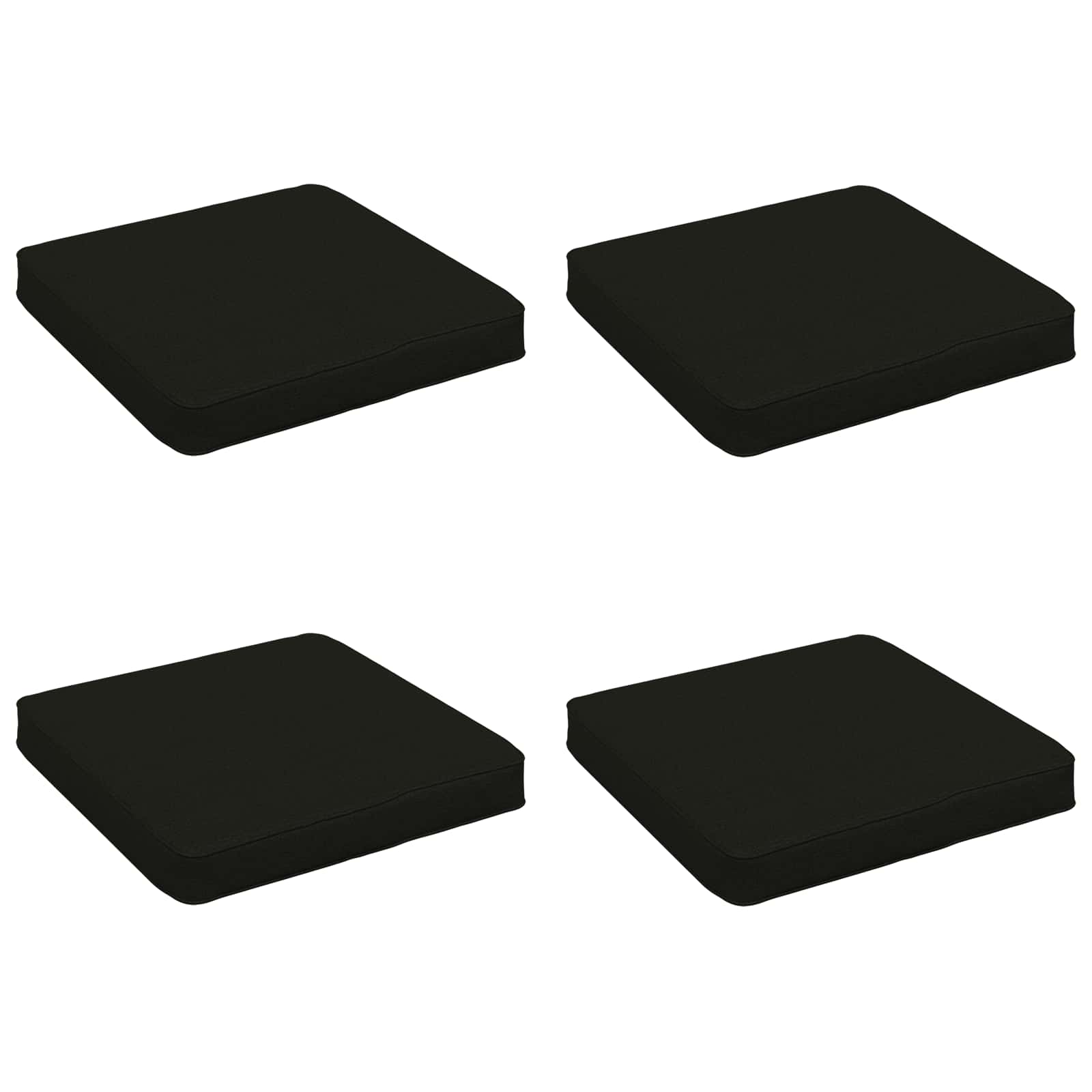 vidaXL Poduszki siedzące 4-częściowe VUGHT 4 pcs 100% poliester Czarny
