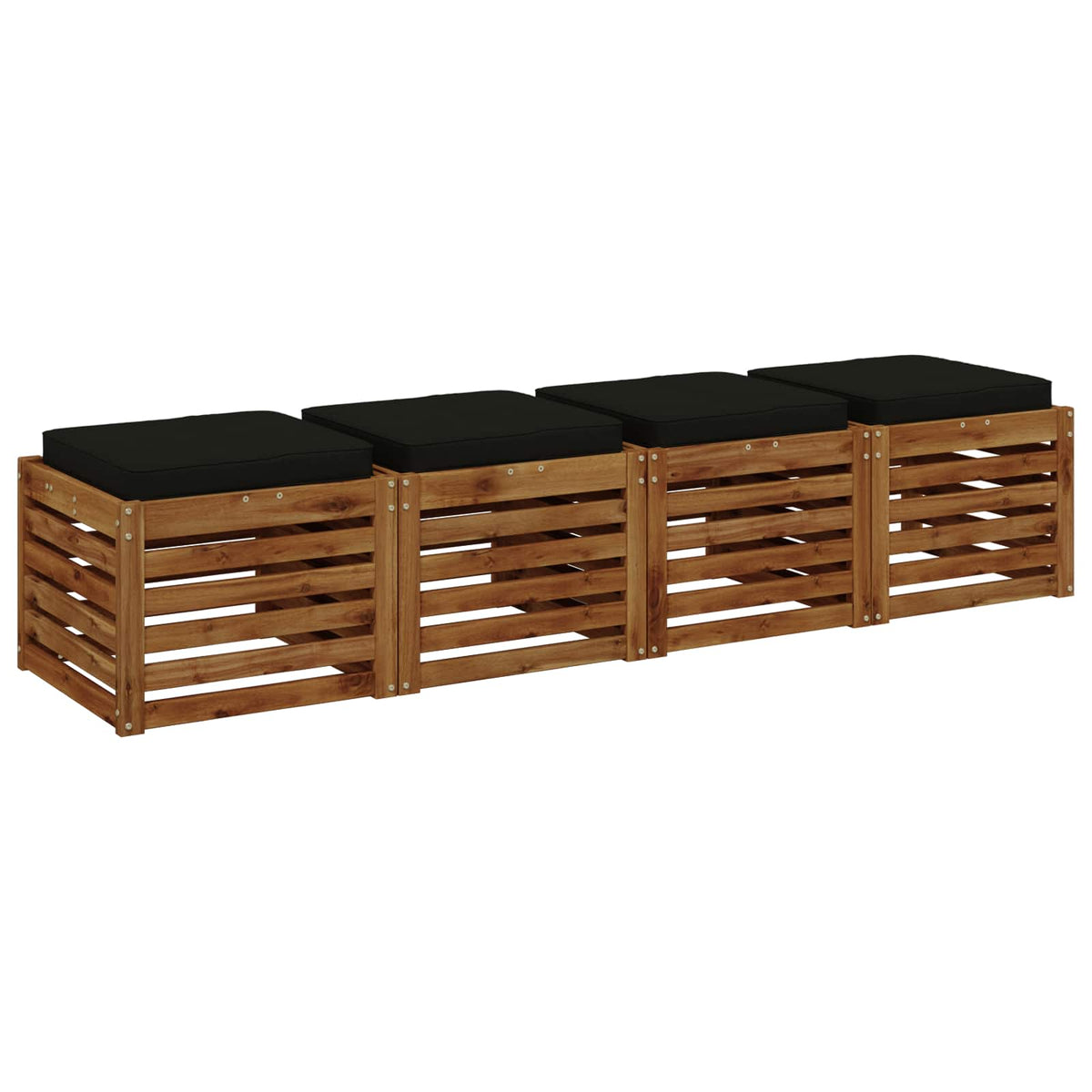 vidaXL Poduszki siedzące 4-częściowe VUGHT 4 pcs 100% poliester Czarny