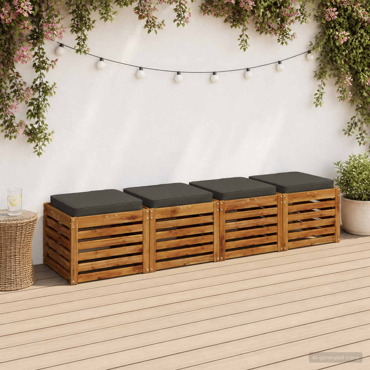 vidaXL Poduszki siedzące 4-częściowe VUGHT 4 pcs 100% poliester