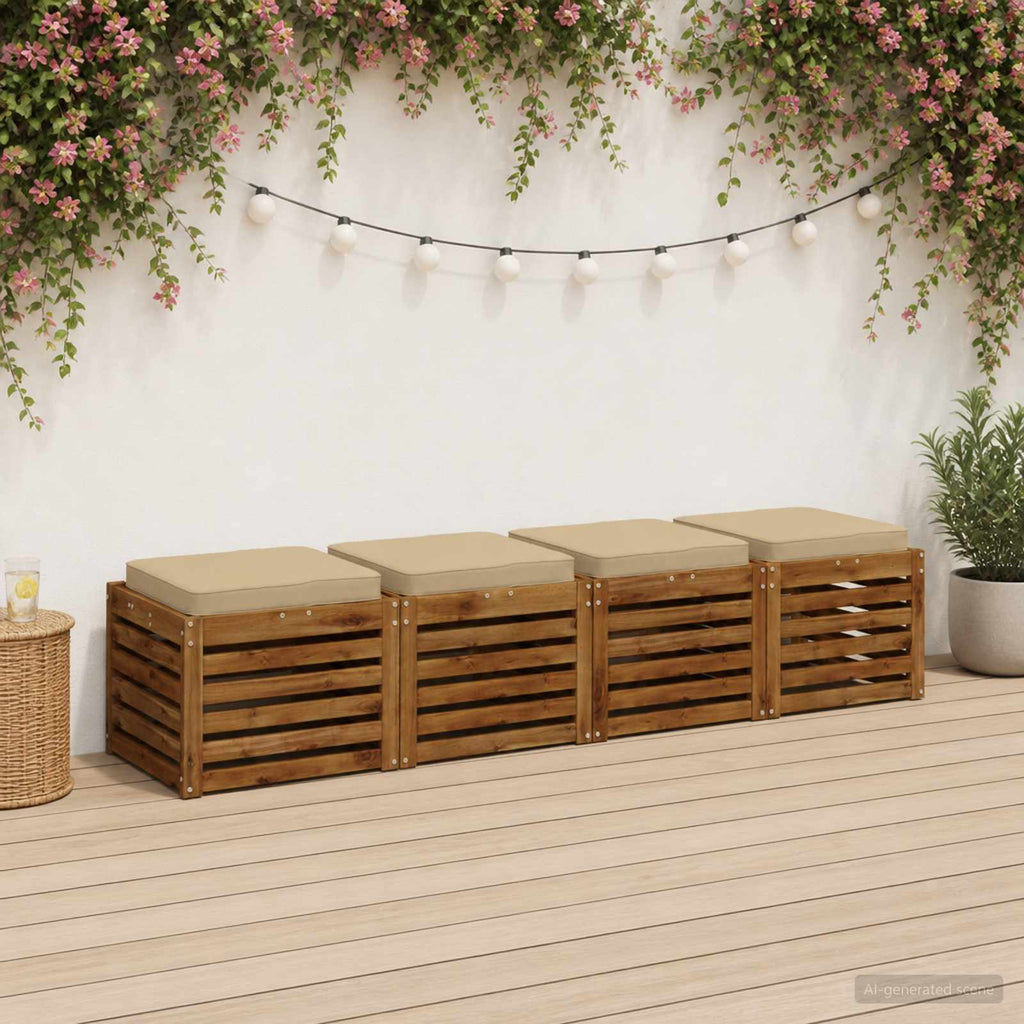 vidaXL Poduszki siedzące 4-częściowe VUGHT 4 pcs 100% poliester Beżowy