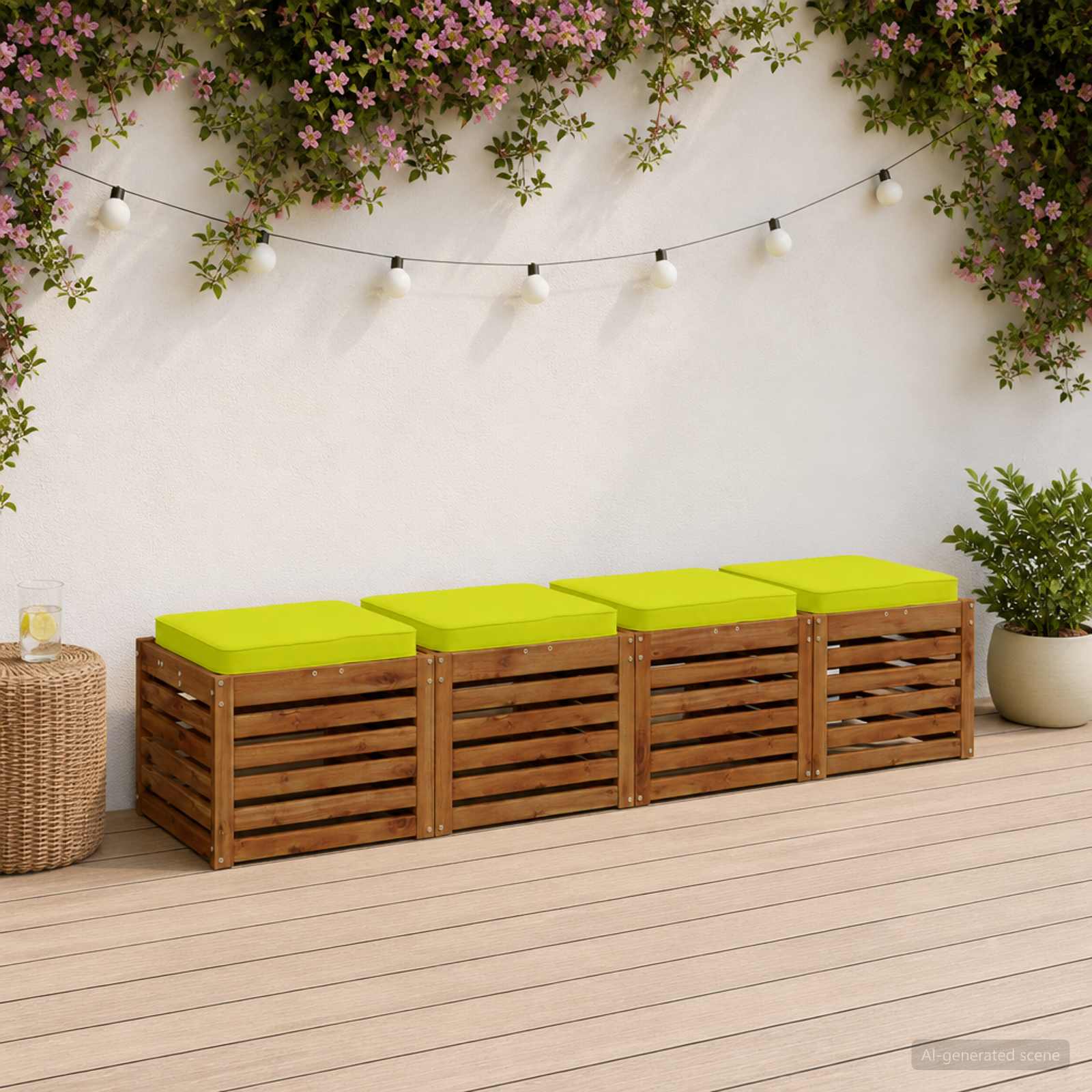 vidaXL Poduszki siedzące 4-częściowe VUGHT 4 pcs 100% poliester