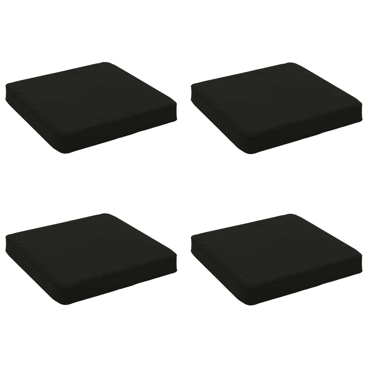 vidaXL Poduszki siedzące 4-częściowe VUGHT 4 pcs 100% poliester Czarny